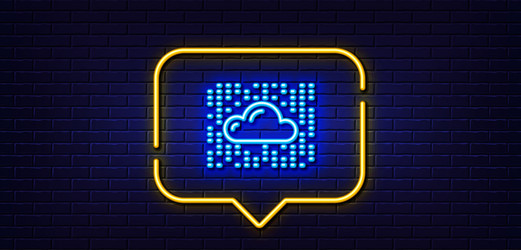 Cloud computing system line icon internet data vector