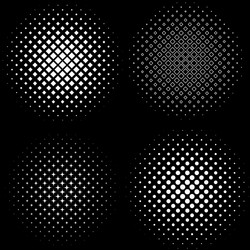 halftone frames a set of 4 frame patterns vector