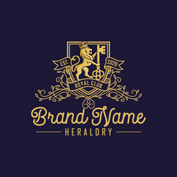 luxury golden royal lion king logo design Vector Image