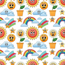 Seamless pattern cartoon on white background vector