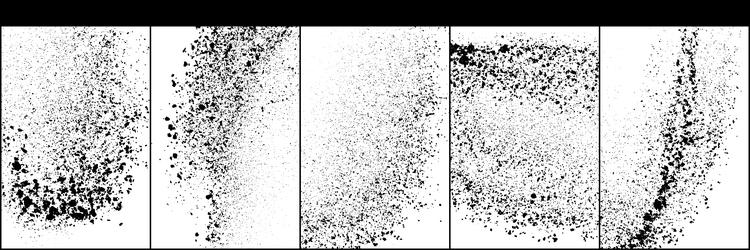 set of explosion black grainy texture vector