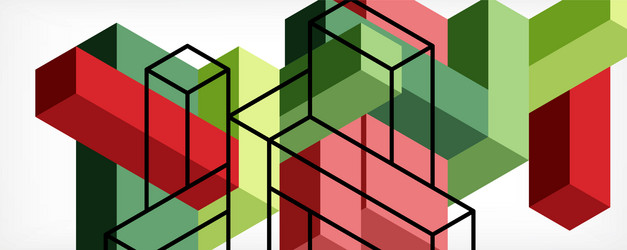 abstract background 3d cubes cubic elements vector image