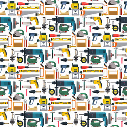 Construction man and building tools carpenter Vector Image