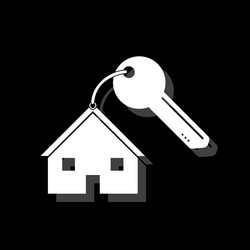 House key icon flat vector