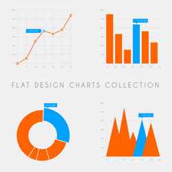 Set of flat design statistics charts and graphs vector