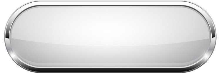 white glass button shiny oval 3d web icon vector image