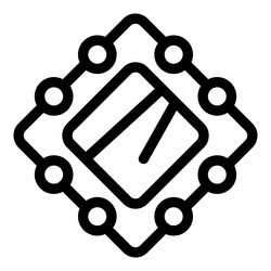 computer chip icon showing central processing unit vector image
