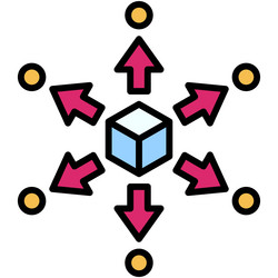 Decentralized icon blockchain related vector