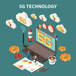 Internet isometric composition Royalty Free Vector Image
