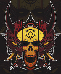 Japanese Oni Demon Mask Vector Image