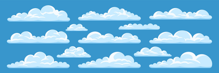 Set of cartoon clouds vector