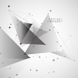 Abstract triangles with connecting dots and lines vector