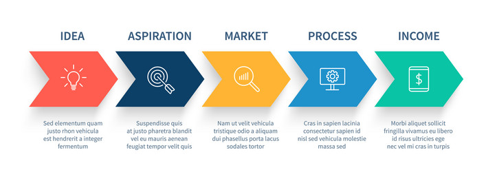 3 step arrow list colorful banners infographic Vector Image