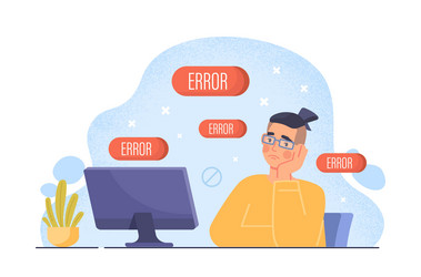 Computer Error Concept - Tech Support vector