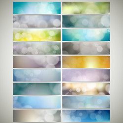 blurry backgrounds set with bokeh effect web vector image