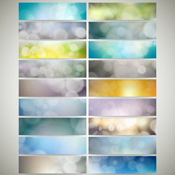 blurry backgrounds set with bokeh effect web vector