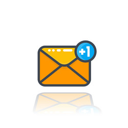 incoming message icon with notification vector