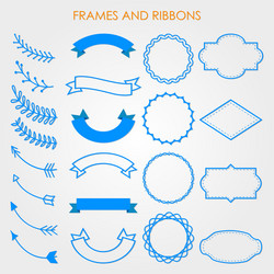 label frame ribbon pattern banner tag vector image