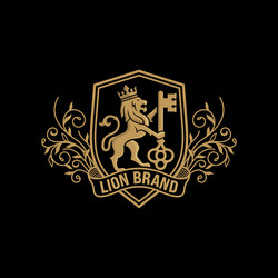 luxury golden royal lion king logo design Vector Image