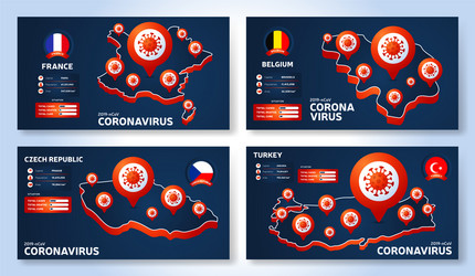 set coronavirus banner outbreak from wuhan vector