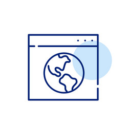 browser page with detailed earth globe vector image