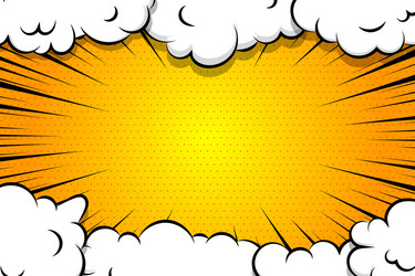 Comic book cartoon cloud speech bubble for text Vector Image