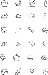 food hand drawn outline icons 6 Vector Image