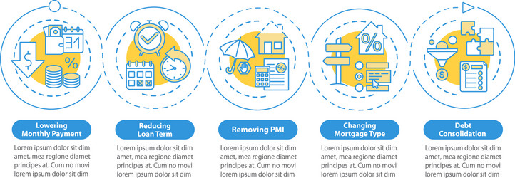 Loan refinancing benefits infographic template Vector Image