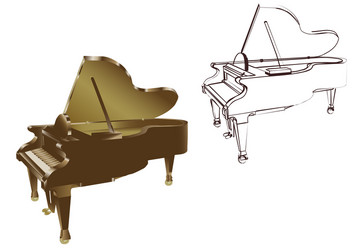 piano on white background Vector Image