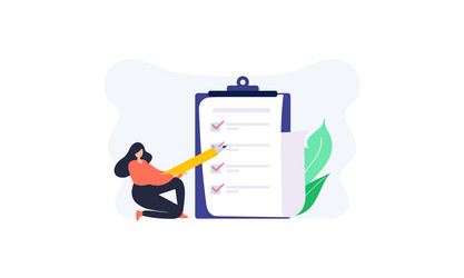 Task done business concept with tiny person vector