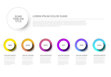 timeline template with circle buttons vector image