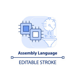 assembly language light blue concept icon vector