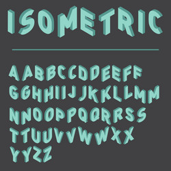 Isometric font with two versions of each letters vector