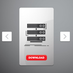 server storage rack database data glyph icon vector image