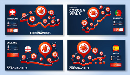 set coronavirus banner outbreak from wuhan vector