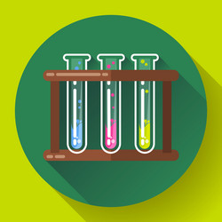 set test tubes bubbling sparkling liquid icon vector