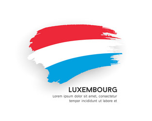 flag of luxembourg brush stroke design isolated vector