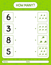 How many counting game with leek worksheet vector