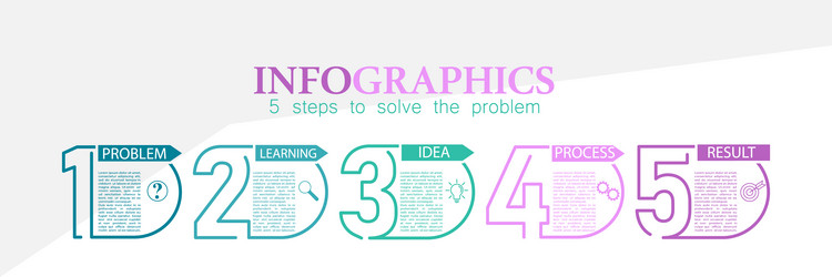 infographic 5 steps problem solving vector