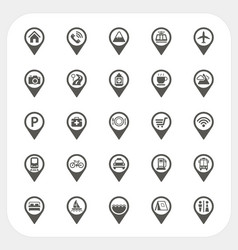 Location Pointer Icons - Map Set vector image