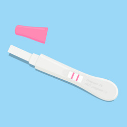 positive white plastic pregnancy test Vector Image