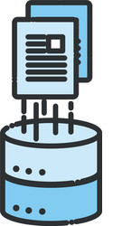 web hosting with document line and fill style icon vector image