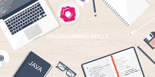 programmingcoding flat computing background vector image