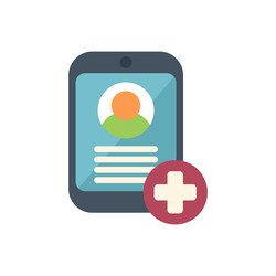 smartphone showing contact adding screen with plus vector image