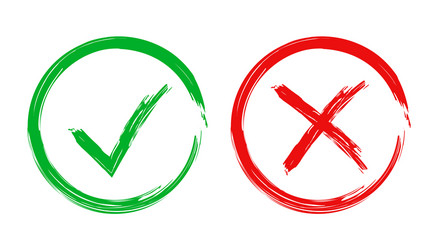 Check Marks: Tick and Cross Icons vector image