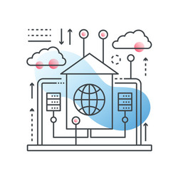 Cloud Data Hosting Technology vector image