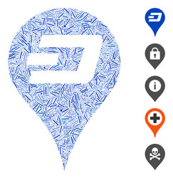 hatch mosaic dashcoin map pointer vector image