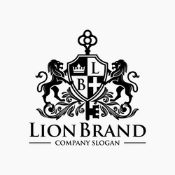 luxury golden royal lion king logo design Vector Image