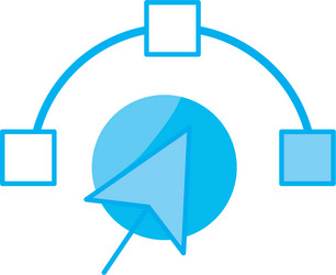 Silhouette arrow cursor with nodes design image vector