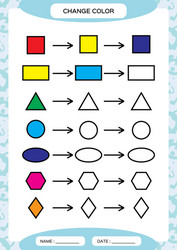 change color colorful shapes learning basic vector image